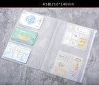 Traveler's Notebook PVC Storage Bag Pouch with Zipper Card Pocket Portable A5/Standard Size Passport Folder - 4 Sizes Available