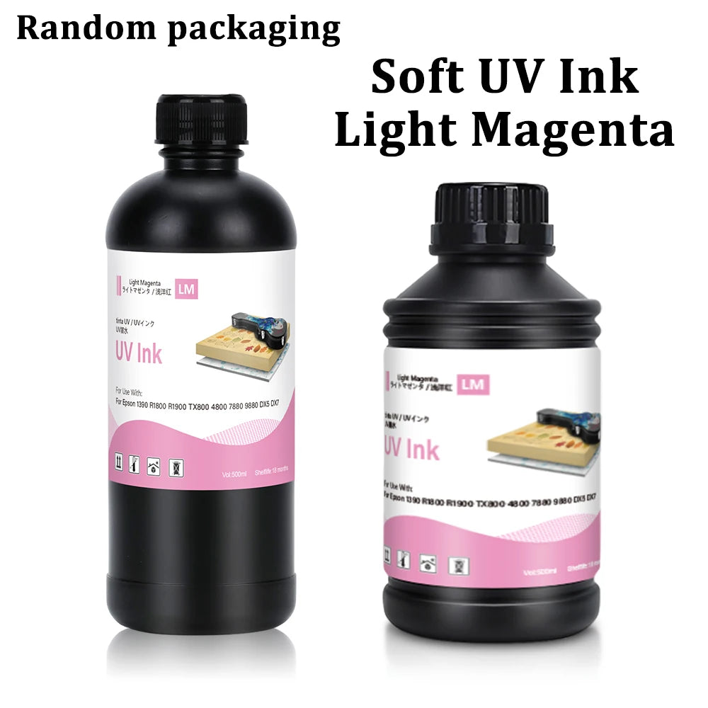 500ml LED UV Ink for Epson All Flat UV Printers For Epson 1390 R1800 R1900 TX800 4800 7880 9880 DX5 DX7 Printer