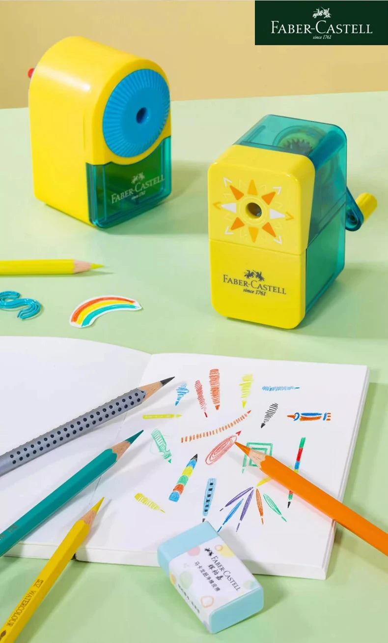 Faber-Castell Automatically Enters Lead Pencil Sharpener Desktop Rotary Anti Sticking Lead Second gear Hand-cranked Sharpener