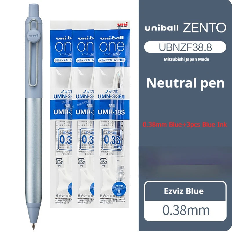 Japanese uni-ball ZENTO Gel Ink Pen Limited Flow Model Metal Push Ultra-Smooth Writing 0.38/0.5mm Signing for Students Business