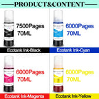 L3250 Refill Dye Ink 103 544 For Epson EcoTank I3150 3250 ET-2710 2711 2712 2714 2715 2720 2726 Inkjet Printer