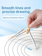 7-Pieces Plastic Geometry Drafting Kit for Students/Artists Lightweight PVC Drawing Tools with Ruler Protractor Office Supplies