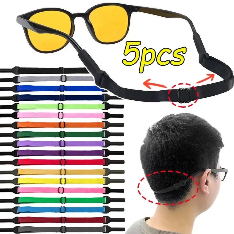 1/5pcs Change Size Sport Eyewear Strap Non Slip Anti Drop Fixer Glasses Cord Elastic Silicone Rope for Kid Adults Glasses Strap