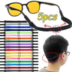 1/5pcs Change Size Sport Eyewear Strap Non Slip Anti Drop Fixer Glasses Cord Elastic Silicone Rope for Kid Adults Glasses Strap