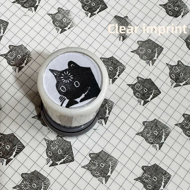 Funny Emoji Stamps Creative Small Round Seals for Students Cute Portable DIY Hand Account Decoration Seal