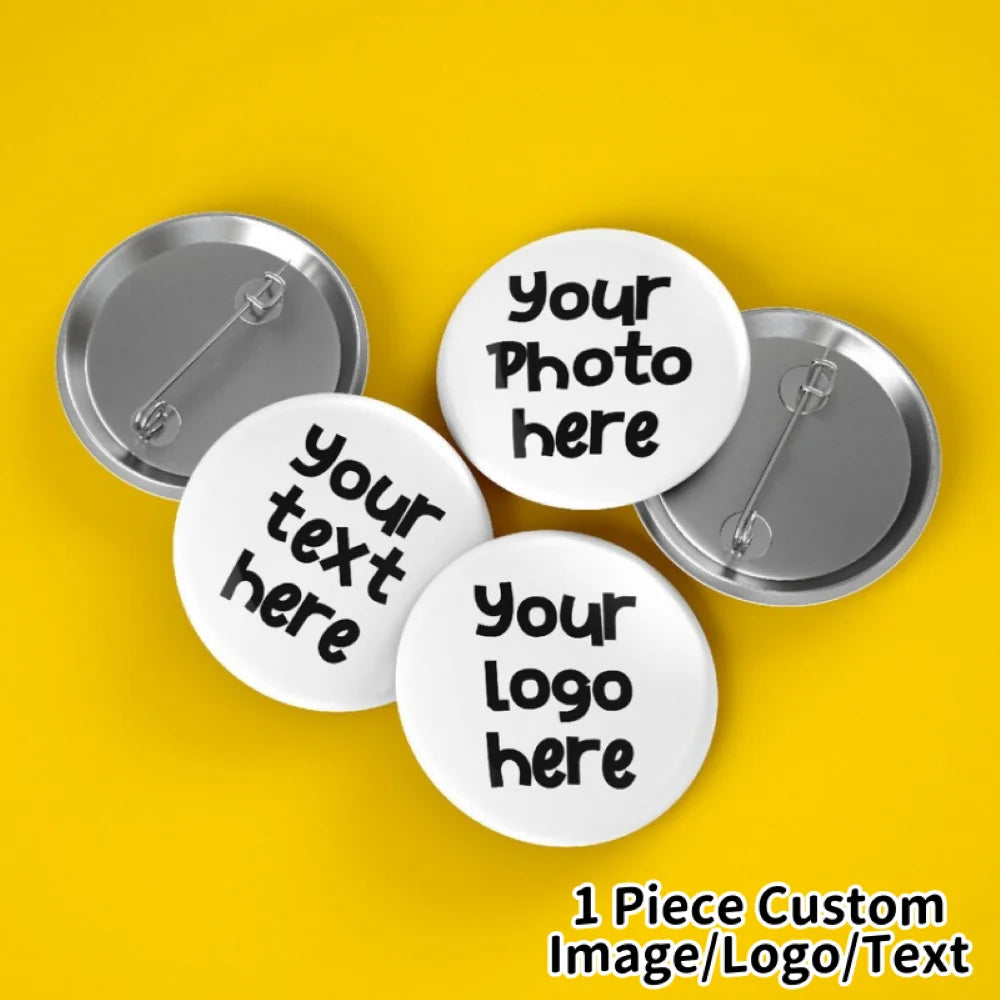 Custom Personalized Tinplate Pins With Text And Picture Printing As Metal Lapel Badge For Custom Brooches For Friends Wholesale