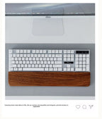 Solid Wood Keyboard Wrist Rest for 87 Key Mechanical Keyboard, Ergonomic Wooden Palm Rest with Non Slip Base
