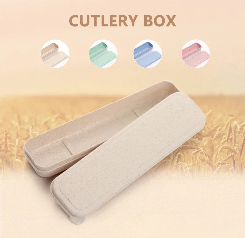 Portable Travel Tableware Eco-friendly Storage Box Case Food Grade Dinnerware Kitchen Fork Spoon Box Kid Cutlery Set Organizer