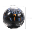 Mini Spherical Compass Black Dashboard Ball Compass for Cars Motorcycles Boats Accurate Navigation Tool for Outdoor Adventures