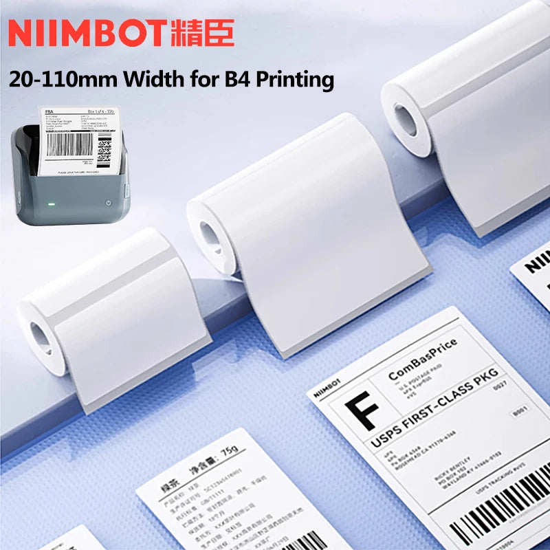 Large Size Labels for Niimbot B4 Portable 4inch Label Printer Shipping Barcode Tag Self-adhesive Stickers for Small Bussiness