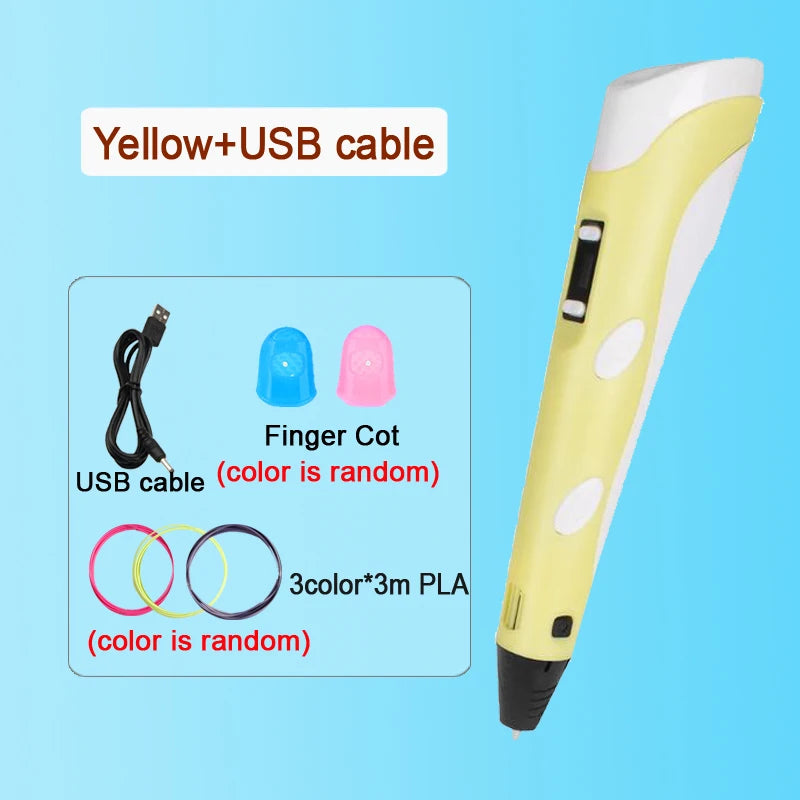 3D Printing Pen With LCD Screen Compatible PLA Filament Drawing Pen Safe Paiting for Children DIY Boys Girls Birthday Gifts