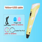 3D Printing Pen With LCD Screen Compatible PLA Filament Drawing Pen Safe Paiting for Children DIY Boys Girls Birthday Gifts