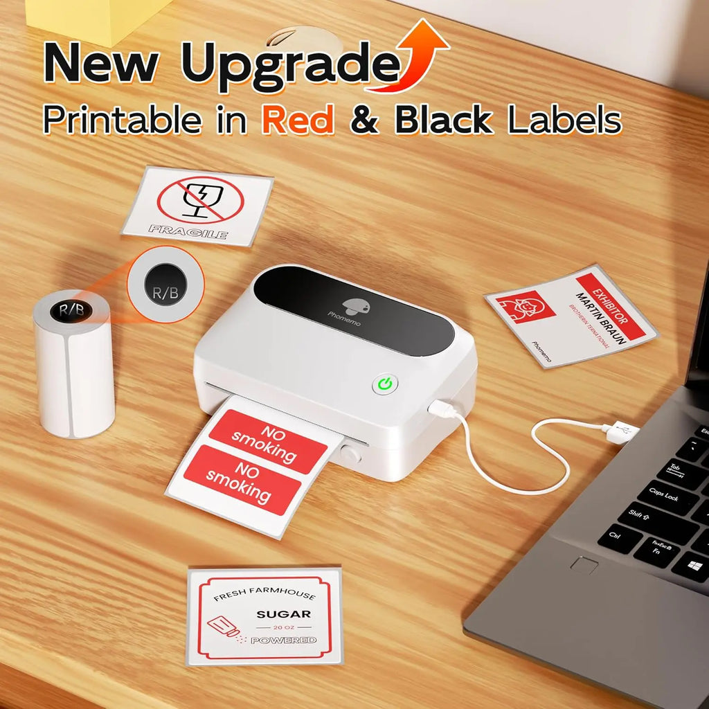 Phomemo M421 Label Printer 4x6 Shipping Thermal Label Maker Compatible with Phone & PC Portable Bluetooth Printers for Package