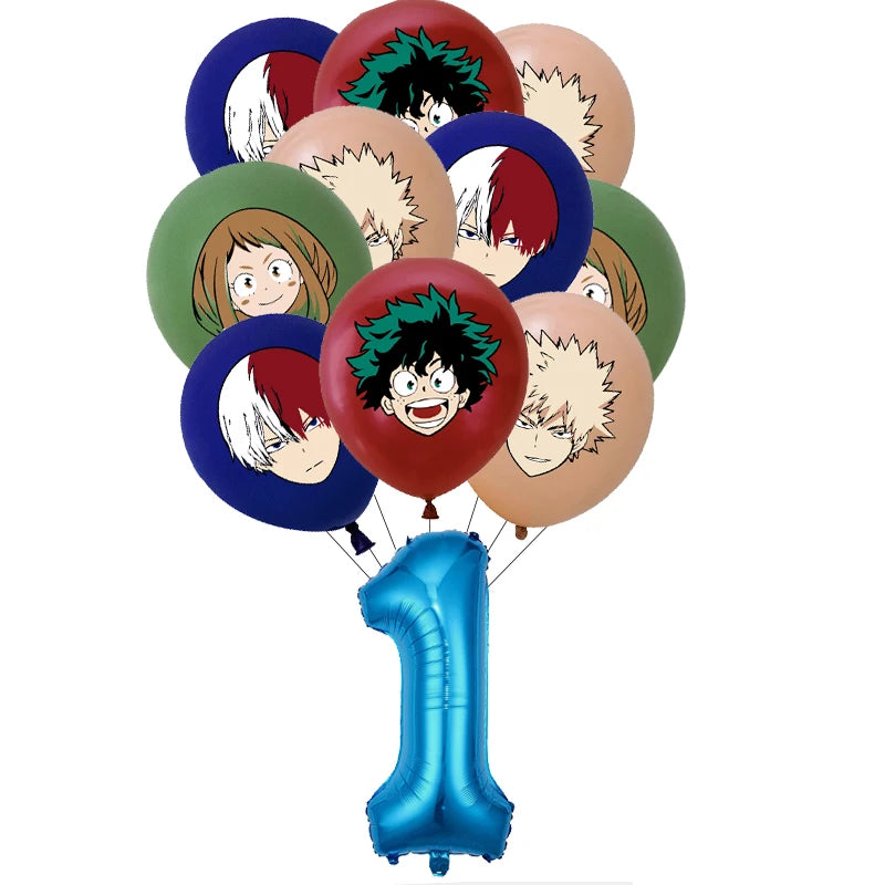 My Hero Academy Birthday Party Decoration Disposable Tableware Cup Tablecloth Balloon Backdrop Cake Topper Baby Shower Supplies