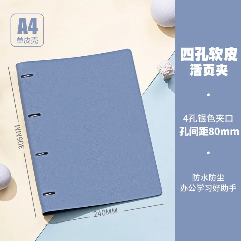 New A4 PU Leather Notebook Binder, Refillable 3/4 Round Ring Binder Cover for A4 Filler Paper, Notebook Personal Planner Binder