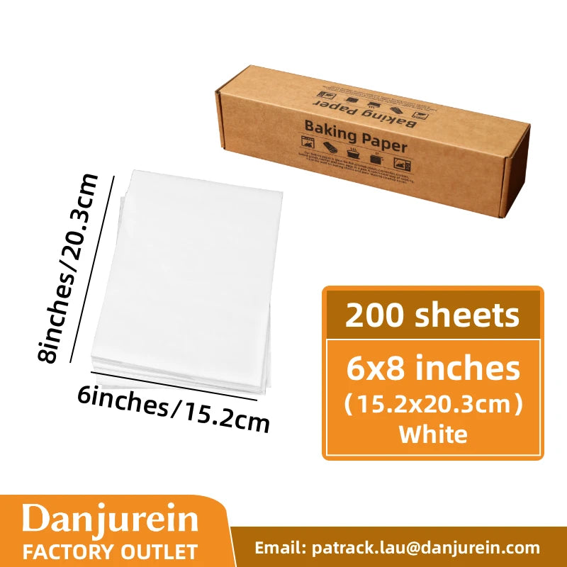 Parchment Paper Baking Paper Non-Stick Precut Square 4” to 12” Baking Sheets Oven Grilling Air Fryer Steaming Bread Cake Cookie