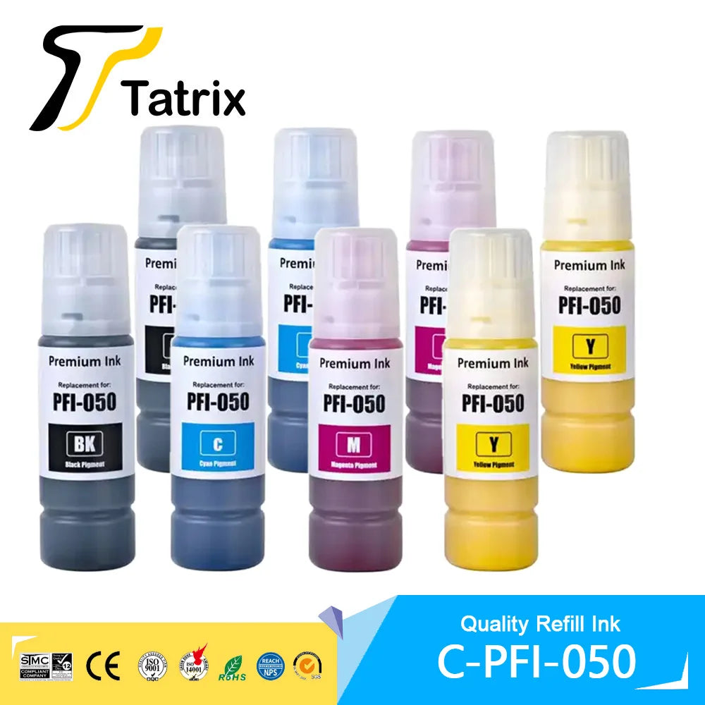 Tatrix PFI050 PFI-050 PFI 050 Premium Color Compatible Inkjet Ink Bottle for Canon ImagePROGRAF TC-20 TC-20M Printer