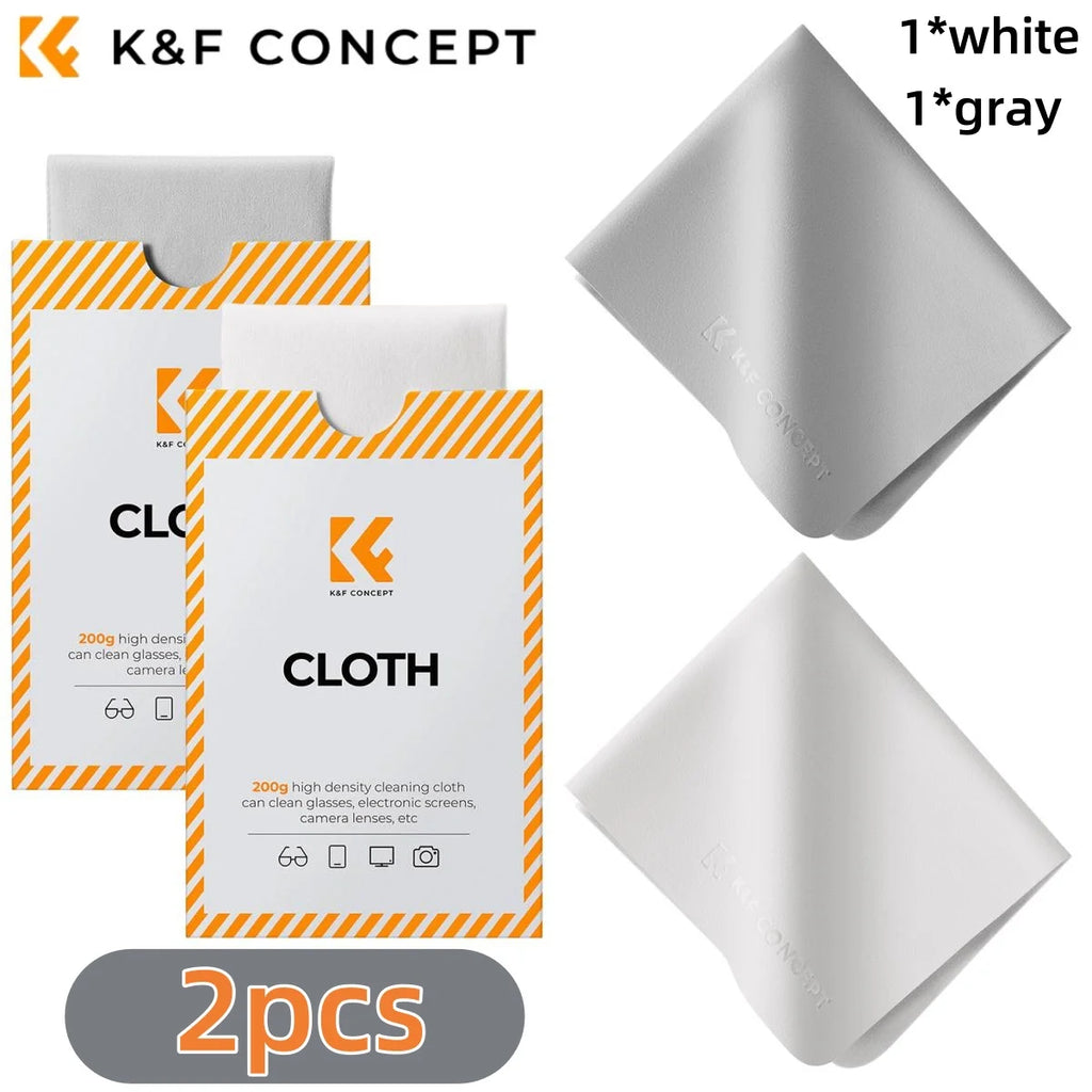 K&F CONCEPT 6*7inch Premium Microfiber Cleaning Cloths Lens Cleaning Cloth for Camera Lenses, Eyeglasses, Phone Screens, Cameras