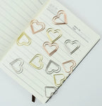 12-Piece Set Heart Paper Clips Colorful Binder for Love Notes Journaling DIY Craft School Supplies Office Organizing Party Favor