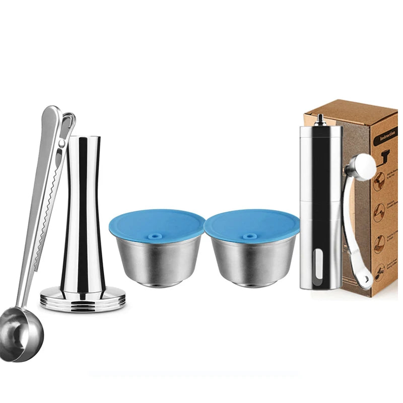 Refillable For Dolce Gusto Capsule Silicone Sleeve Stainless Steel Metal Dolci Gusto Coffee Maker Coffee Scoop Tamper i Cafilas