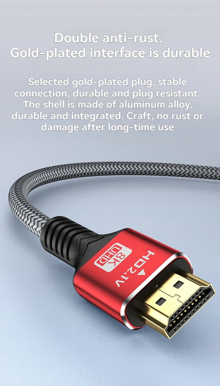 MINGCVIL 48Gbps HDMI-compatible Cable 8K 60Hz 1m 2m 3m 5m HDMI-compatible 2.1 Cable 4K 120Hz HDR 3D Effect Video for HDTV PC
