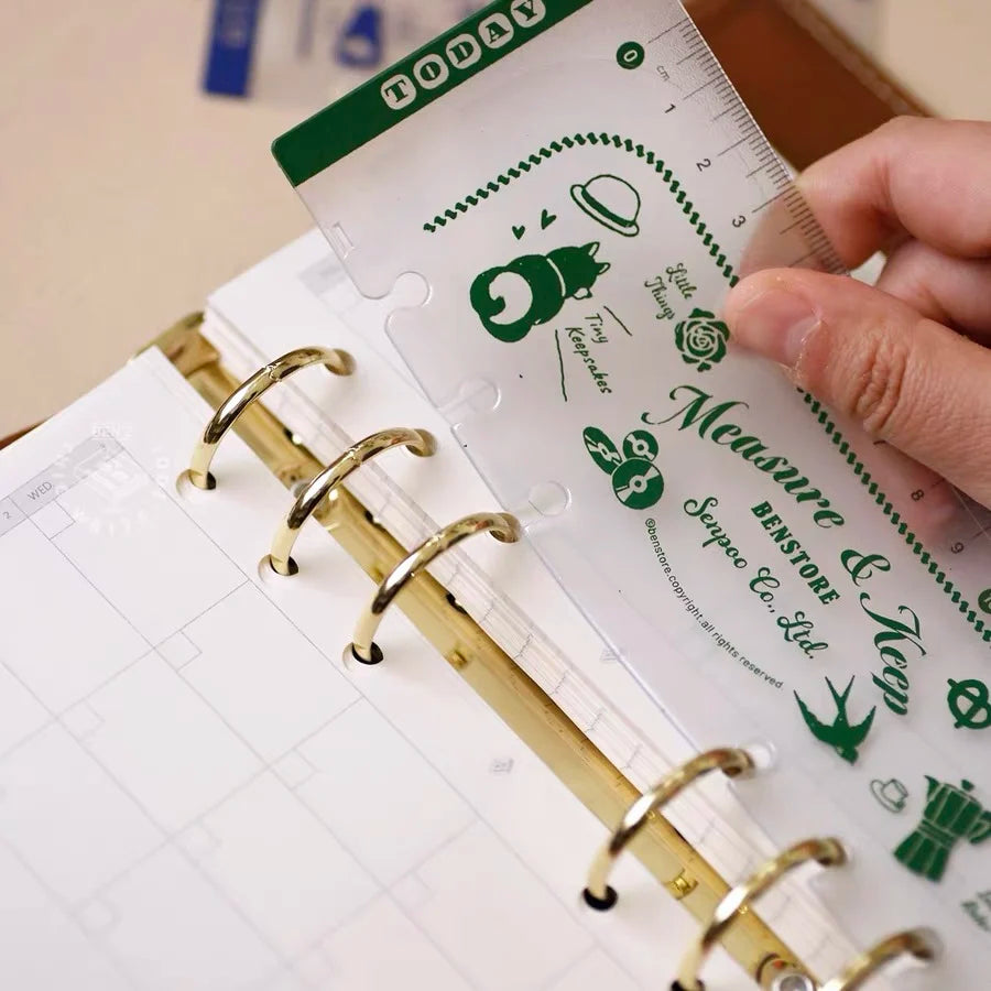 Binder Storage ruler vintage loose-leaf Notebook inner page index divider bookmark DIY accessory flexible ruler