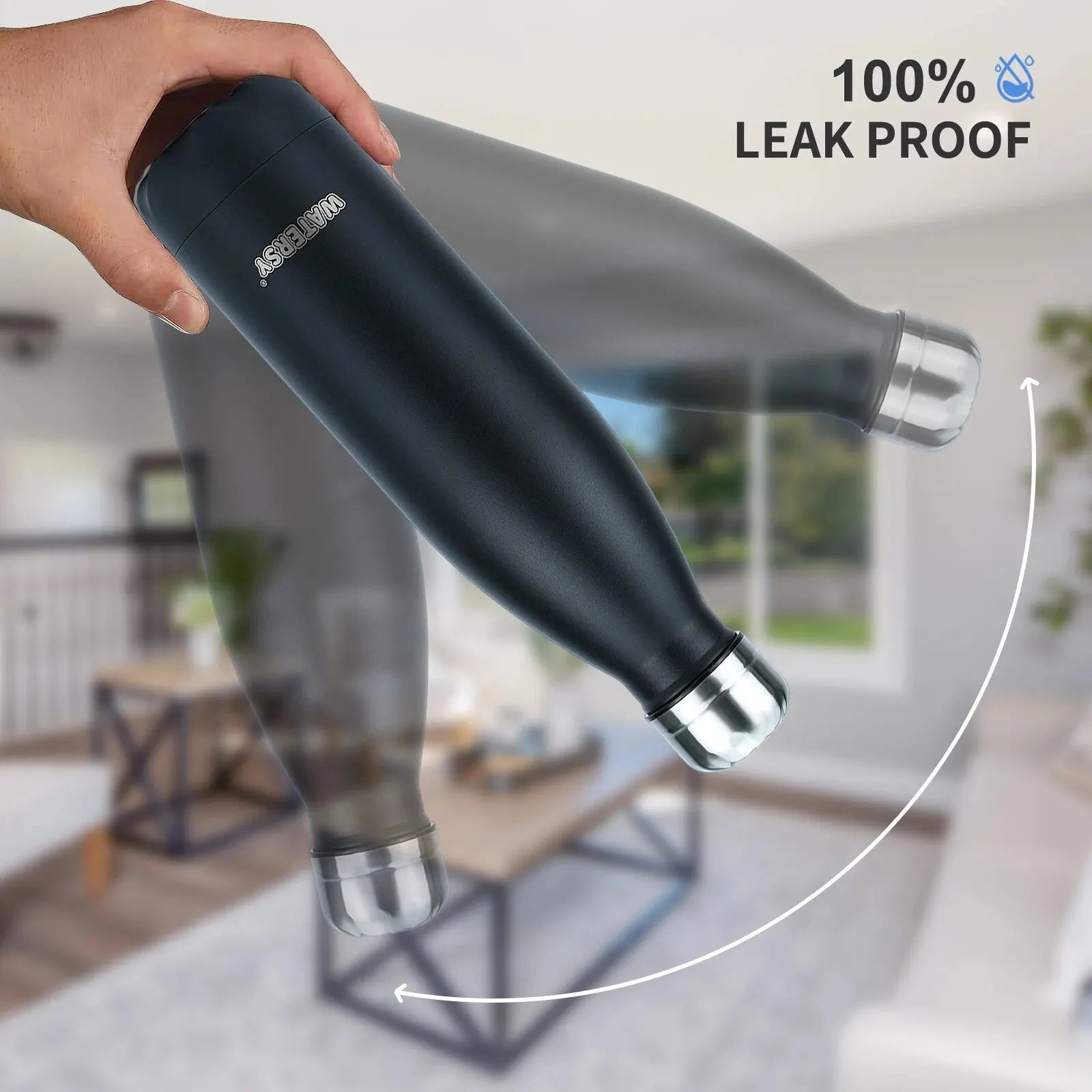 WATERSY 500ml Stainless Steel Water Bottle Insulated Vacuum Flask Double Wall Thermal Cup Keep Cold Hot Sports Kettle