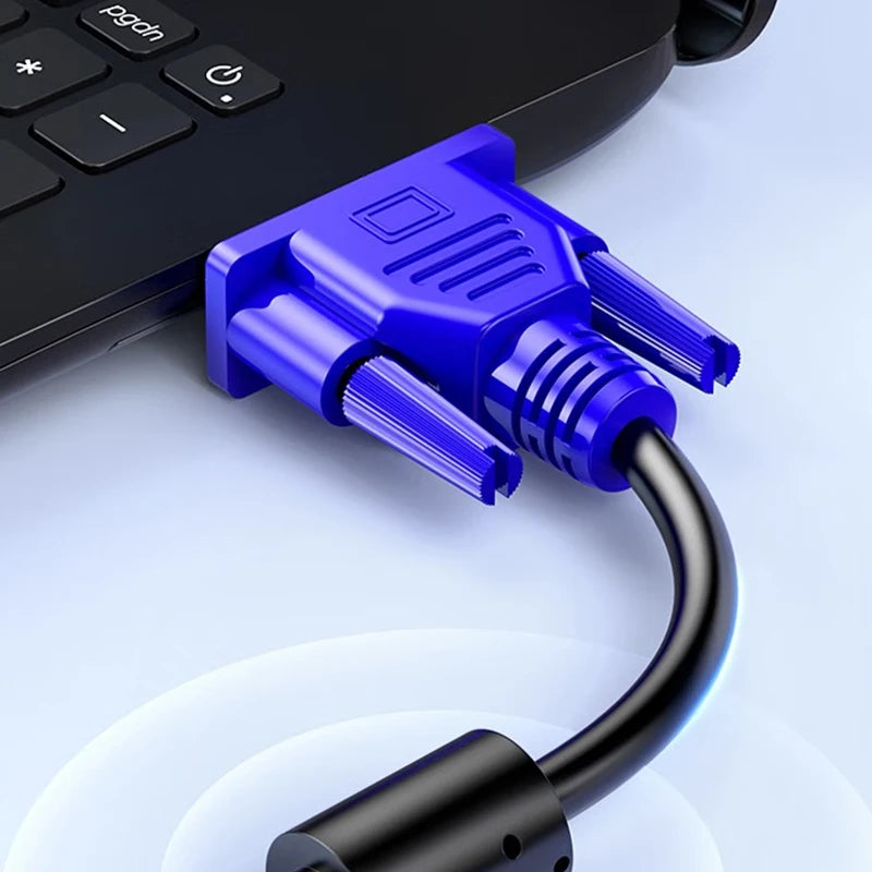 VGA 3 5 Cable Male To Male High Definition Computer Projector Monitor Video Data Cable With Magnetic Ring