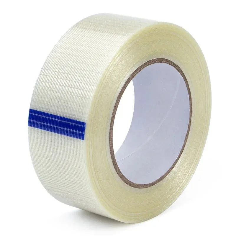 20M Strong Fixation Mesh Tape Transparent Single Side Adhesive Seal Grid Tape Waterproof Strapping Packaging Fiberglass Tapes