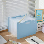 Large Capacity A4 Accordion File Organizer, Multi-Layer PP Document Folder, Desktop Standing Storage Bag with Handle