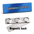 Personalized Name Tag Badges Identification Customized with Text&Logos, Stainless Steel Name for Clothing with Pin or Magnetic