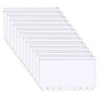 12Pcs A6 Binder Pockets Transparent PVC 6-Hole Binder Pockets Zip Folder Plastic Money Budget Envelopes