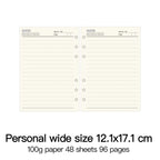 High Quality Ring Binder Notebook A5 Personal A6 A7 A8 Size Insert Refills Loose Leaf Spiral Diary Planner Inner Core 100g Paper