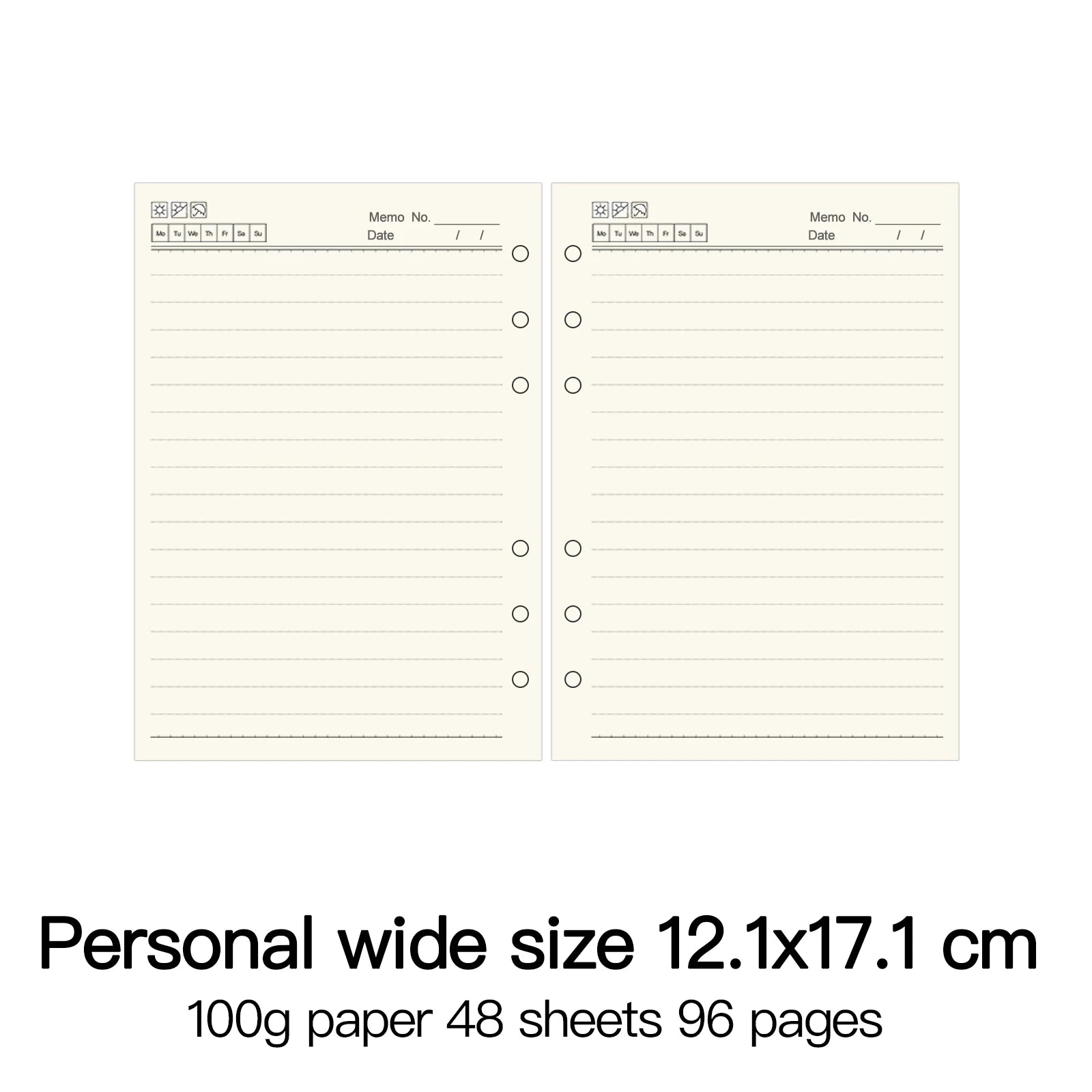 High Quality Ring Binder Notebook A5 Personal A6 A7 A8 Size Insert Refills Loose Leaf Spiral Diary Planner Inner Core 100g Paper