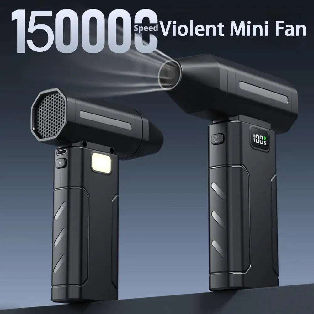 150000RPM Dust Blower With LED Light Powerful Handheld Rechargeable Blower Electric Air Duster 5 Speed