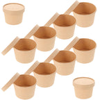10Sets Ice Cream Bowl Disposable Dessert Cup for Ice Cream Ball Yogurt Pudding Cake Cold Soup Storage Serving Stylish Classic