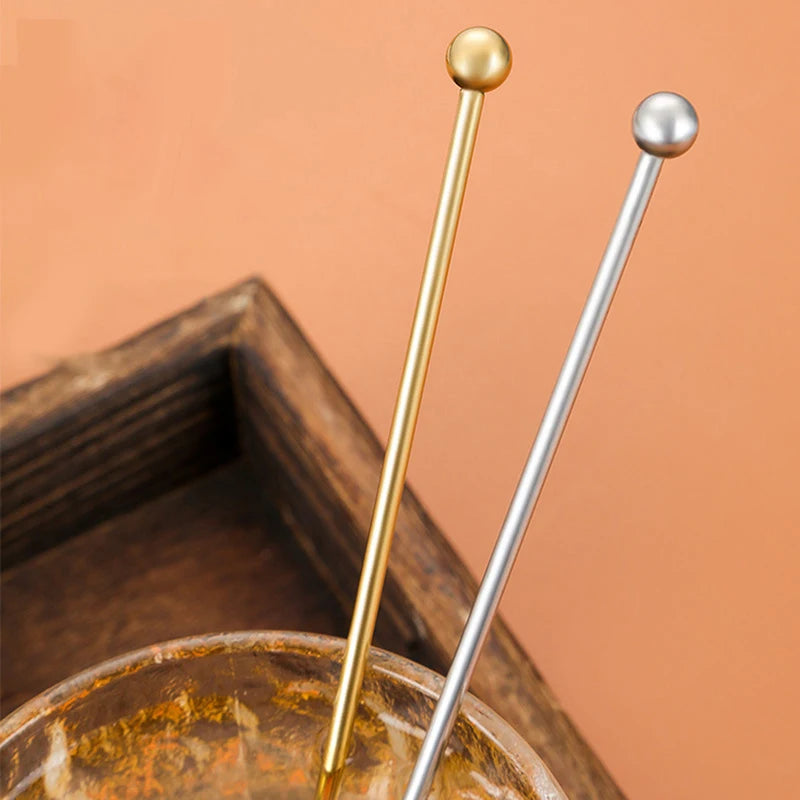 1Pc Stainless Steel Stirring Rod Coffee Yogurt Honey Stir Bartender Mixing Stirrers Creative Eco-Friendly Bar Kitchen Supplies