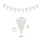 White Gold Birthday Disposable Tableware Polka Dots Paper Plate Cup Napkin Tablecloth Wedding Birthday Party Decoration Supplies
