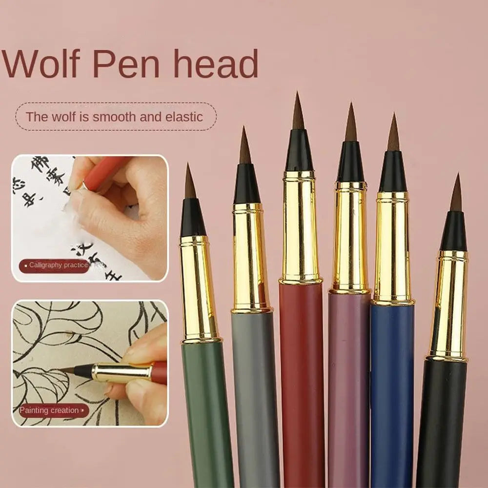 High Quality Drawing Soft Hair Artist Metal Penmanship Brushes Calligraphy Pen Brushes Chinese Brushes Painting Pens