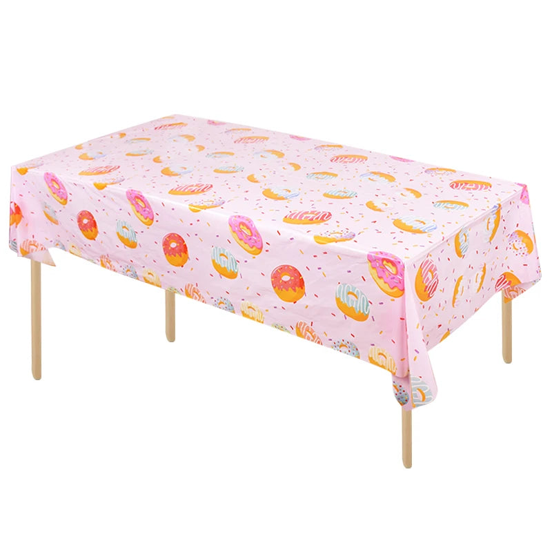 1Set Donut Party Decoration Disposable Tableware Plate Cup Napkins Candy Gift Bags Kids Baby Girl 1st Birthday Party Supplies