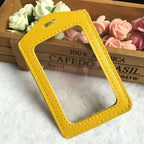 Pu Leather Card Holders Id Badge Case Clear And Color Border Lanyard Holes Bank Credit Id Badge Holders Accessories Wholesales