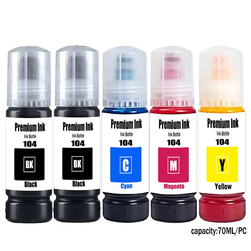 104 Premium Color Compatible Bulk Bottle Water Based Refill Ink For Epson ECOTANK ET-2821 ET-2825 ET-2826 ET-2830 Printer