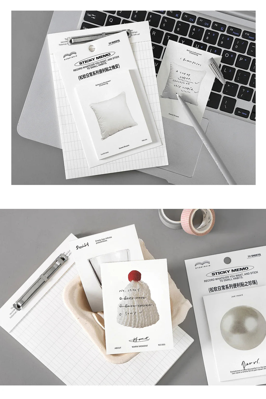 30sheets Fluffy Daily Series Notes Simple Ins Style Check-in Planner Student Notes Message Paper