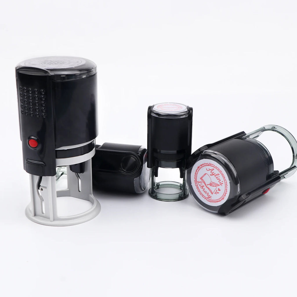 Custom Self-Inking Stamp 25/30/40/50mm Round Logo Design P Personalized Press-type Inking Stamp for Wedding Invitation Envelope