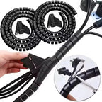 Cable Tube Sleeve Flexible Cord Bundler Wire Wrap Cable Management System Desk Wire Organizer for Office Home TV PC Computer