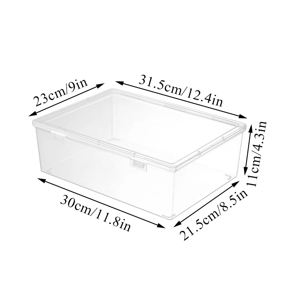 A4 Transparent Storage Box Portable Plastic Large Capacity Document Stationery Jewelry Storage Case School Home Office Supplies