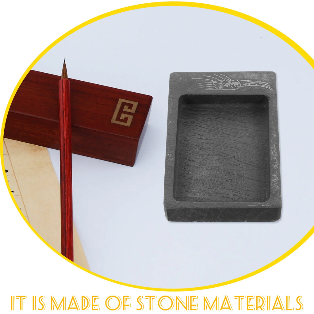 Ink Slab for Writing and Drawing Handmade Stone Material Inkslab Smooth for Beginners Collectors Decorative