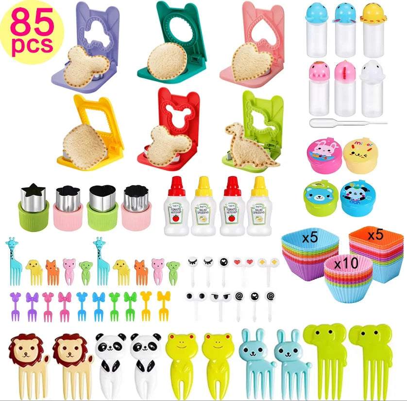 Mini fruit forks toothpicks skewer set for kids children plastic animal food picks for bento Lunch box decorating accessories
