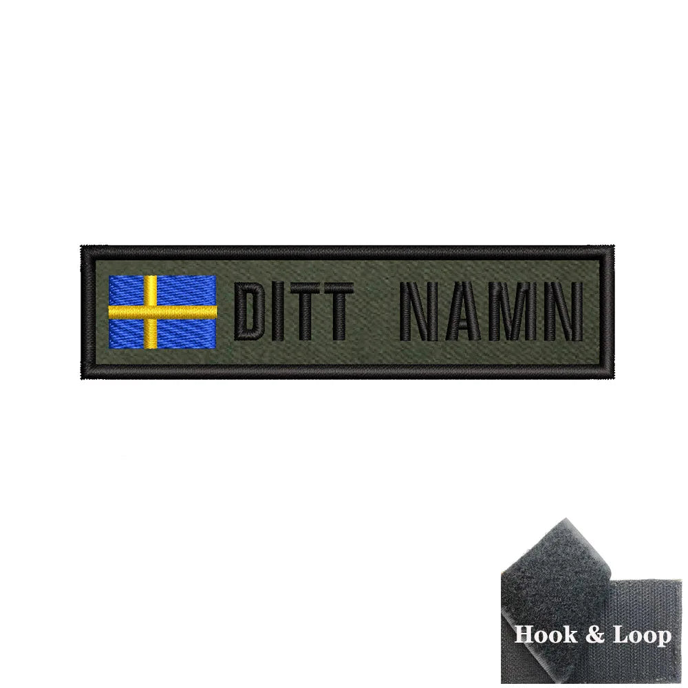 1PC 10cmX2.5cm Custom Name Flag Patch Stripes Badge Iron On Or Hook Loop Estonia Austria Bulgaria Hungary Romanian Ireland green