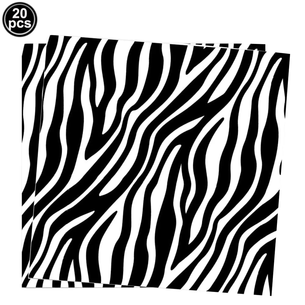 Jungle Safari Wild Animal Party Supplies Disposable Jungle Zoo Animal Print Paper Plates Napkins for Birthday Party Baby Shower